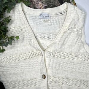 Pierre Cardin Vintage Knit Button Down Long Sweater Vest size medium
